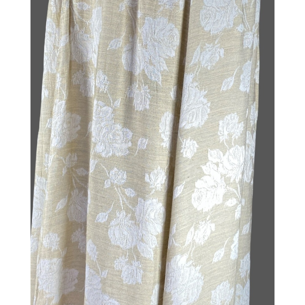 CP Shades Womens Tan White Floral Jacquard Rayon Maxi Skirt Size M Quiet luxury - Picture 10 of 13